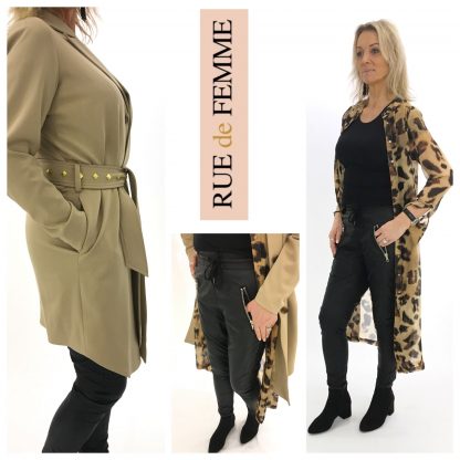 Rue de Femme trench med bukse i immitert skinn – Mio Trend