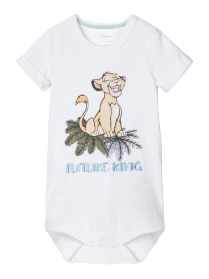 Body baby kort arm – Name It hvit body Lion King – Mio Trend